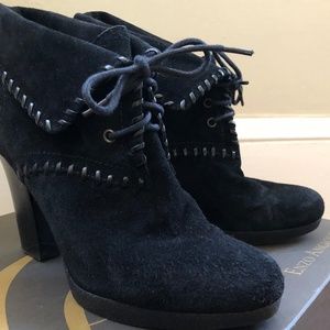 Black Suede High Heel Booties